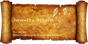 Janovitz Vitold névjegykártya